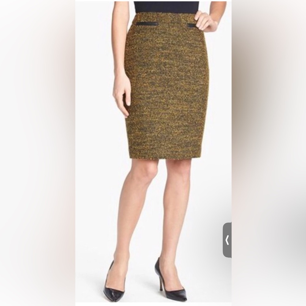 Classiques Entier Gold and Black Pencil Skirt